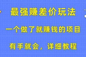 （10718期）一个做了就赚钱的项目，最强赚差价玩法，有手就会，详细教程