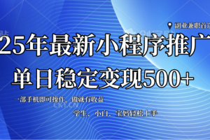 （14132期）2025年微信小程序最新升级玩法，全自动推广，稳定日入500+，小白轻松上手