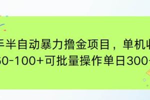 （15009期）快手半自动暴力撸金项目，单机收益60-100+可批量操作单日300+