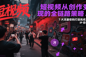 短视频从创作到变现的全链路策略2.0,7大流量密码构建IP信任感打造高成交账号