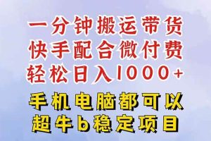 (16285期)快手黑科技一分钟搬运带货,一刀不剪过原创,微付费投流玩法,轻松日入…