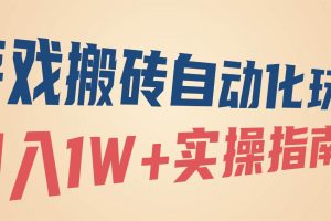 (16284期)游戏搬砖自动化玩法,月入1W+实操指南!