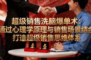 (16370期)超级销售洗脑爆单术:通过心理学原理与销售场景结合,打造超级销售思维体系