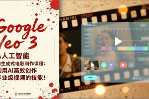 (17032期)Google Veo 3人工智能AI生成式电影制作课程:利用AI高效创作专业级视频的技能!