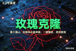 (17206期)玫瑰克隆神器,ai鲁大魔,自媒体必备工具,一键爆款神器,详细教程。