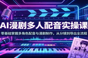 AI漫剧多人配音实操课:零基础掌握多角色配音与漫剧制作,从分镜到导出全流程