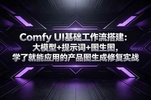 （18722期）Comfy UI基础工作流搭建：大模型+提示词+图生图，学了就能应用的产品图生成修复实战