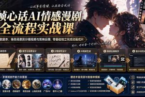 (20036期)帧心话AI情感漫剧全流程实战课:从爆款剧本、角色场景到分镜视频与剪映后期,零基础独立完成动画成片