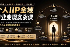（20024期）个人IIP全域商业变现实战课 (无水印)：从个人定位、内容流量到高客单产品与私域成交，搭建个人品牌增长闭环体系