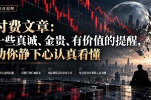 (21032期)付费文章:一些真诚、金贵、有价值的提醒,劝你静下心认真看懂