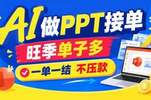 (21040期)AI代做PPT疯了!一单500+,旺季订单爆满,附全套接单资源