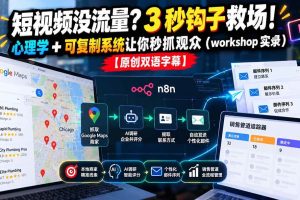 （21043期）短视频没流量？3 秒钩子救场！心理学 + 可复制系统让你秒抓观众（workshop 实录）【原创双语字幕】